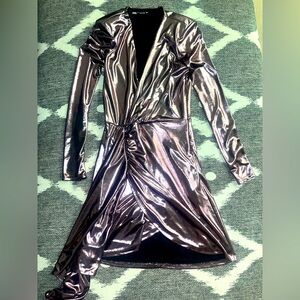 Purple Shimmer Long Sleeve Dress